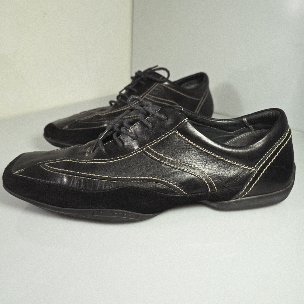 Alfani Fielder Black Leather Fashion Sneakers Shoes Men's Size 12